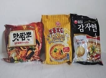 韓国のインスタントラーメン三種類を食べ比べ